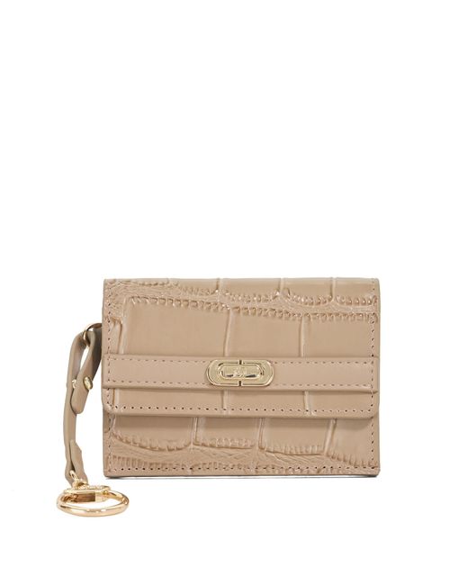 Dune Natural Kimble Reptile-Effect Leather Card Holder
