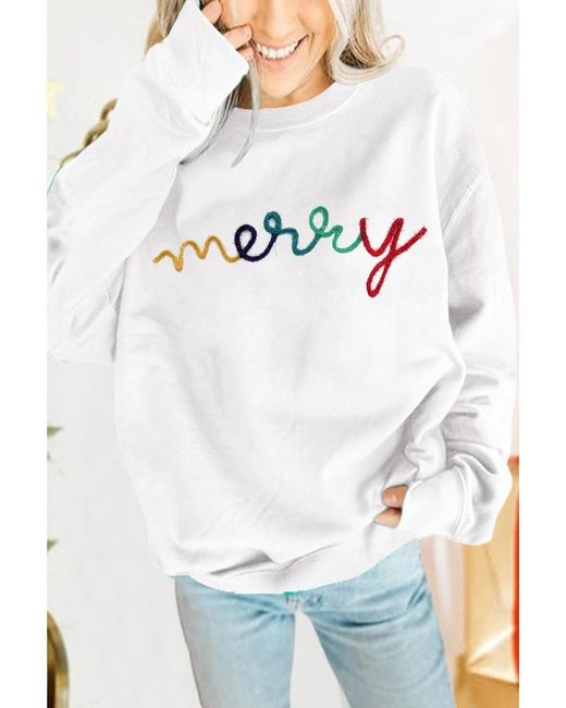 Azura Exchange Dames Merry Geborduurd Sweatshirt in het Gray
