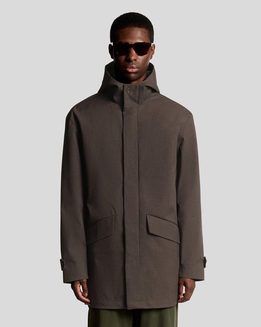 Lyle & Scott Brown Waterproof Mac Raincoat for men