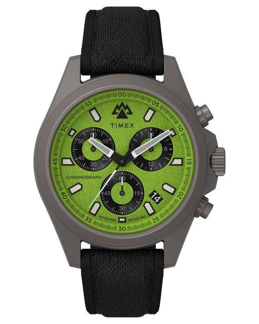 Timex Green Field Post Chrono Watch Tw2V96400 Silicone for men