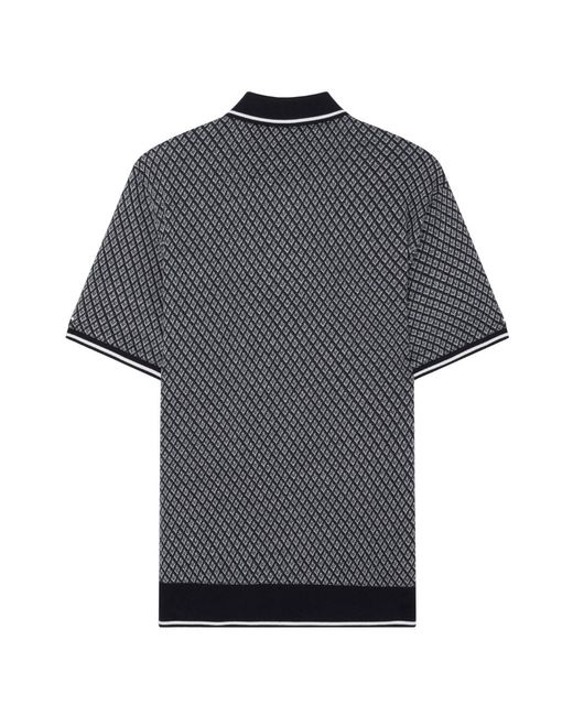 Ted Baker Gray Ss Regular Geo Textured Polo Shirt for men