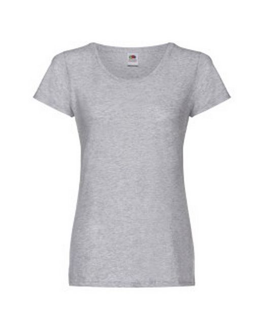 Fruit Of The Loom Gray Ladies T-Shirt (Heather) Cotton
