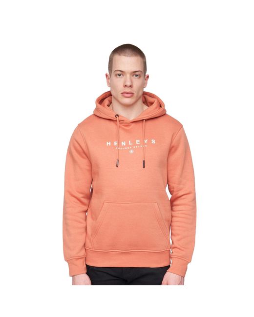 Henleys Orange Ninesix Hoodie for men