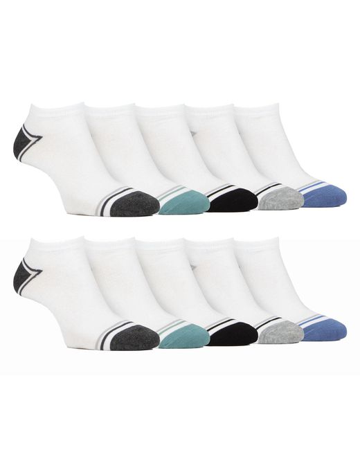 Farah 10 Paar Herren Bambus-Trainersocken in White für Herren