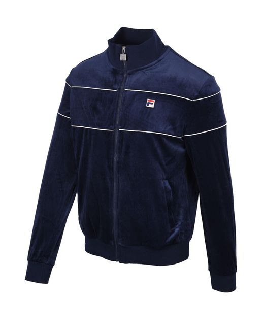 Fila Blue Vittorio Velour Track Jacket/Gardenia Cotton for men