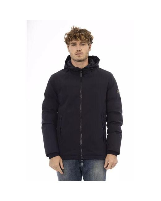 Baldinini Blue Polyester Shell Jacket for men