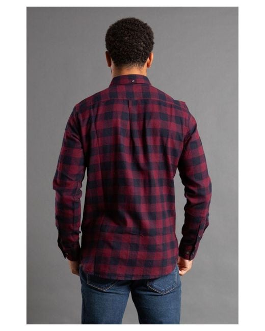 French Connection Multicolor Cotton Large Gingham Flannel Long Sleeve Shirt for men