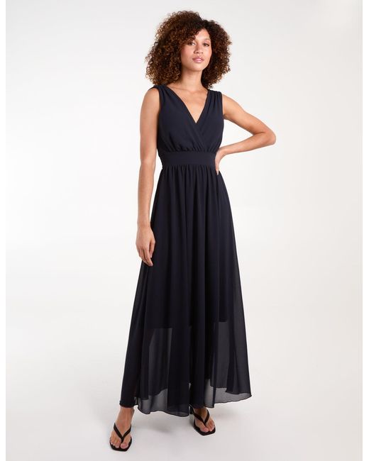 Blue Vanilla Blue Maxi Crossover Dress