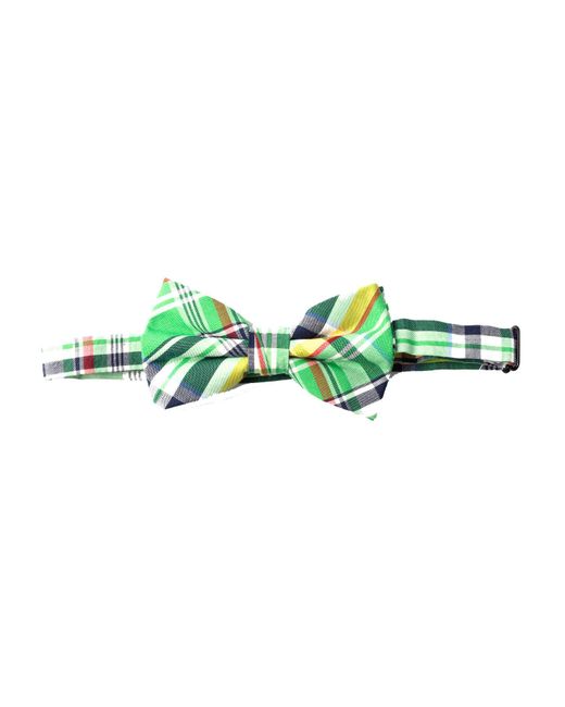 SVNX Green Check Print Bow Tie for men