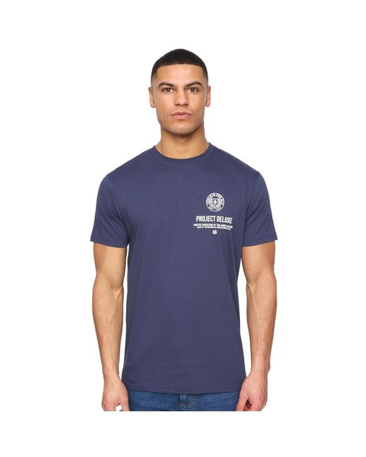 Henleys Blue Henstamp T-Shirt for men