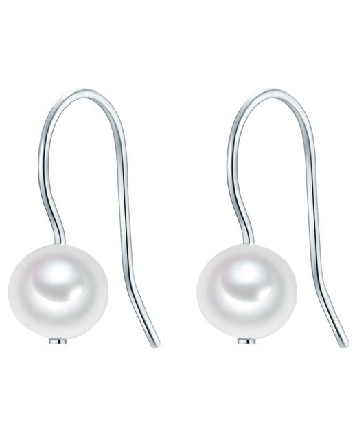 Valero Pearls Metallic Drop Earring Sterling Freshwater Cultured Pearl