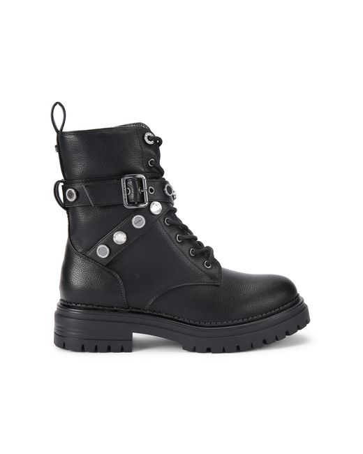 Carvela Kurt Geiger Black Headline Combat Coin Boots