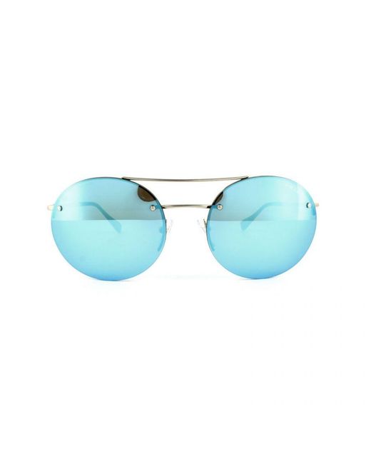 Prada Sport Blue Sunglasses 54Rs Zvn5M2 Pale Mirror Metal