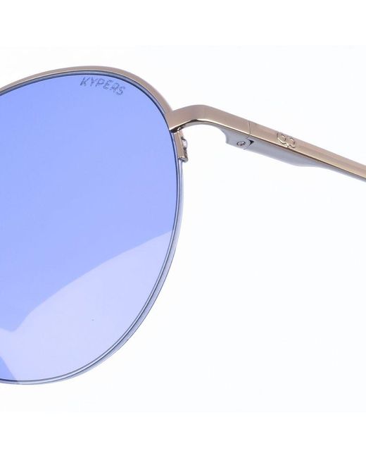 Kypers Blue Maxy Oval-Shaped Metal Sunglasses