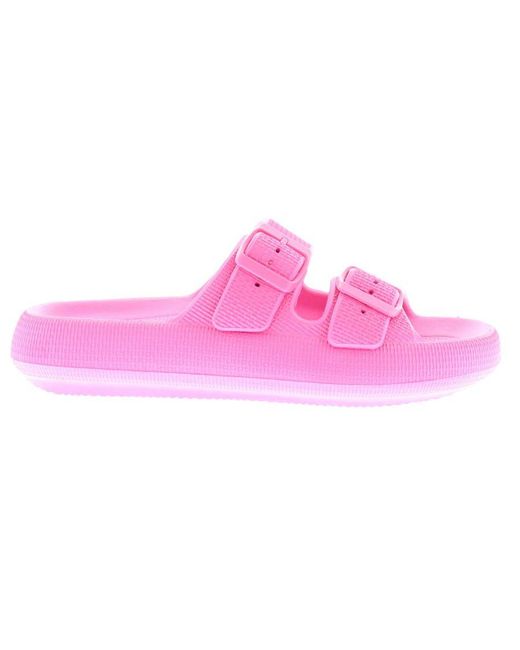 Wynsors Pink Flat Jelly Sandals Mules Lithe Slip On Fuchsia
