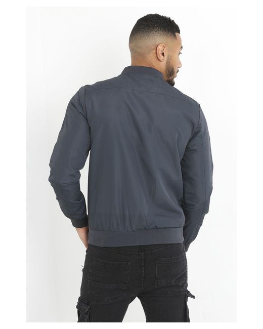 Brave Soul Blue 'Sanjay' Bomber Jacket for men