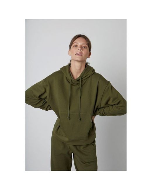 Velvet By Graham & Spencer Green By And Corefleece Relaxed Fit Hooded Sweatshirt