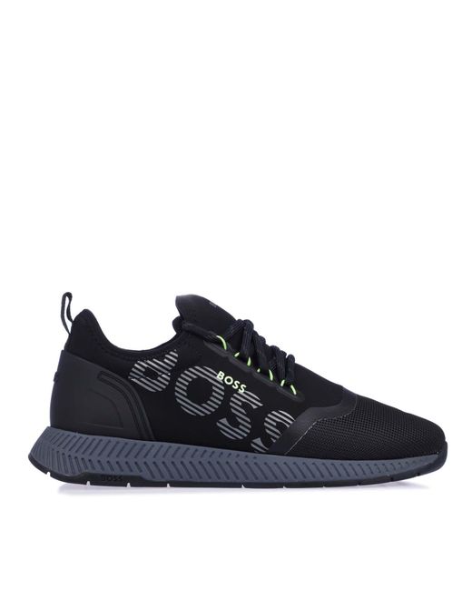 Boss Titanium Trainers In Zwart in het Blue voor heren