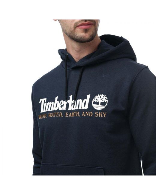 Timberland Regular Fit Logo Hoodie In Navy in het Blue voor heren