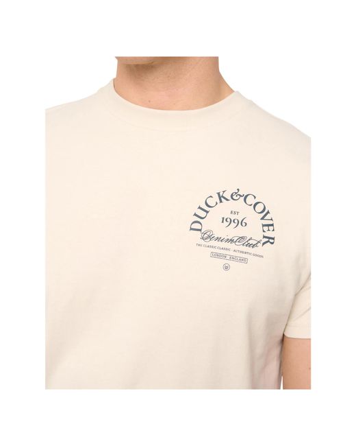 Duck and Cover White Sudbury T-Shirt (Light Stone) for men