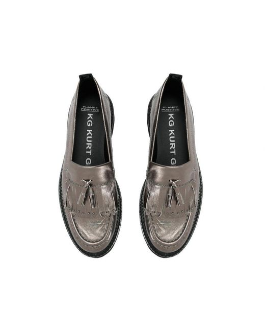 KG by Kurt Geiger Gray Leather Margot Loafers