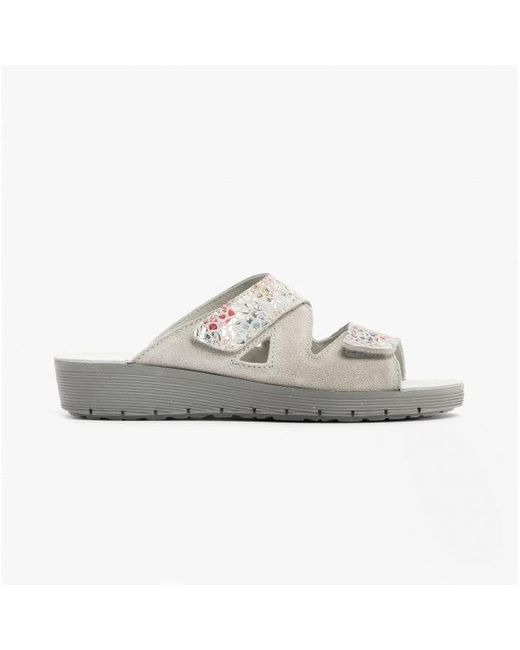 Rohde White 1403 Ladies Leather Mule Sandals Quartz