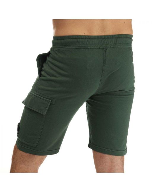 C P Company Light Fleece Utility Shorts In Groen in het Green voor heren