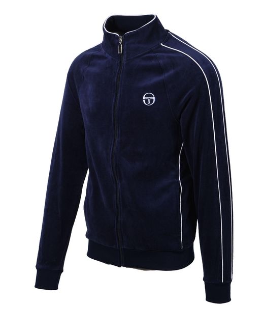 Sergio Tacchini Blue Tasso Velour Track Top Maritime for men