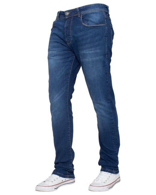 Enzo Blue Slim Stretch Denim Jeans for men