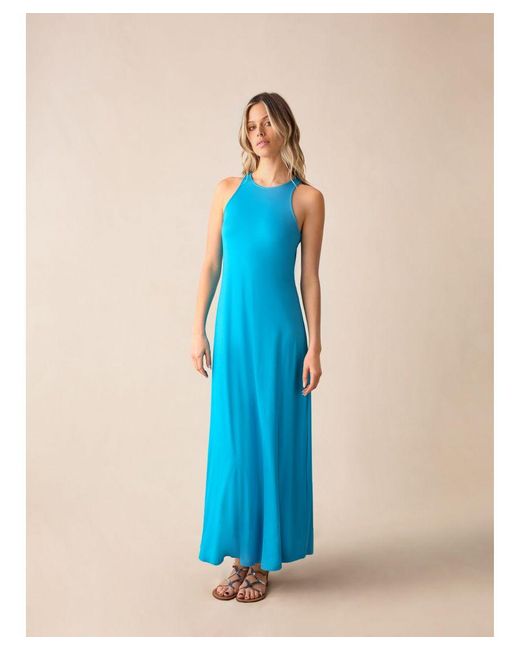 Ro&zo Blue Jersey Racer Maxi Dress