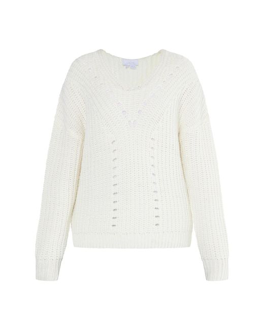 Usha White Strickpullover Damen Weiss