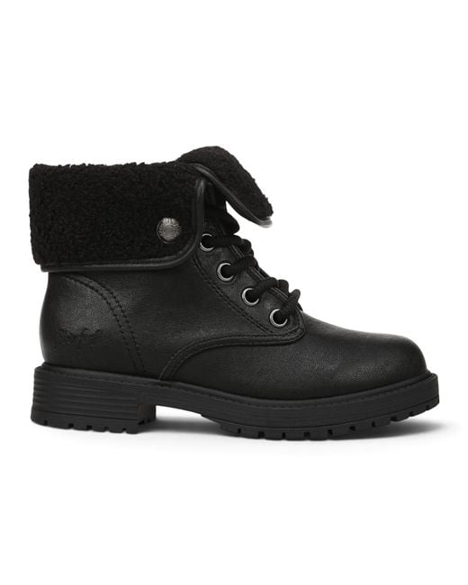 Blowfish Black Faux Leather Lace Up Winter Boots