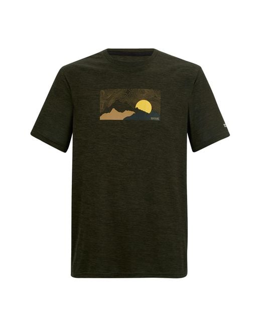 Regatta Green Fingal Landscape T-Shirt (Dark Marl) for men