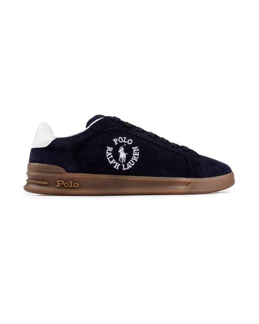Ralph Lauren Blue Polo Heritage Circle Logo Trainers for men