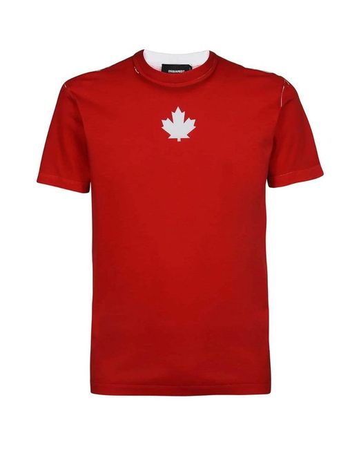DSquared² Red Cool Fit Team Logo T-Shirt for men