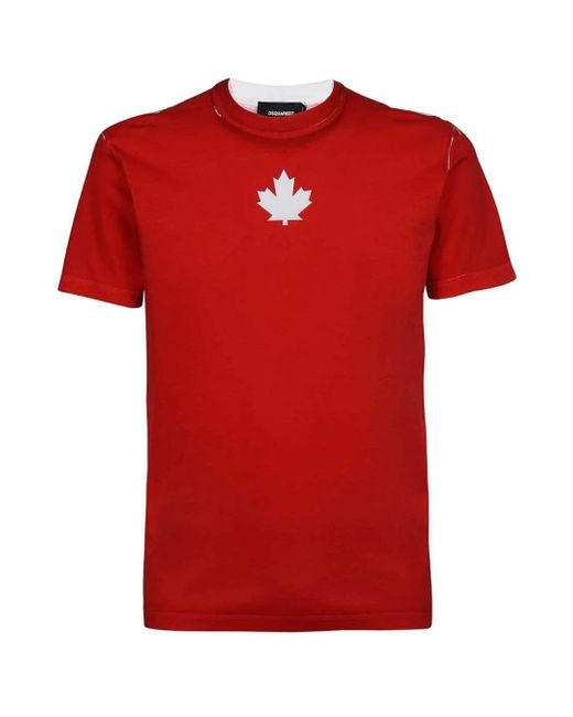 DSquared² Red Cool Fit Team Logo T-Shirt for men