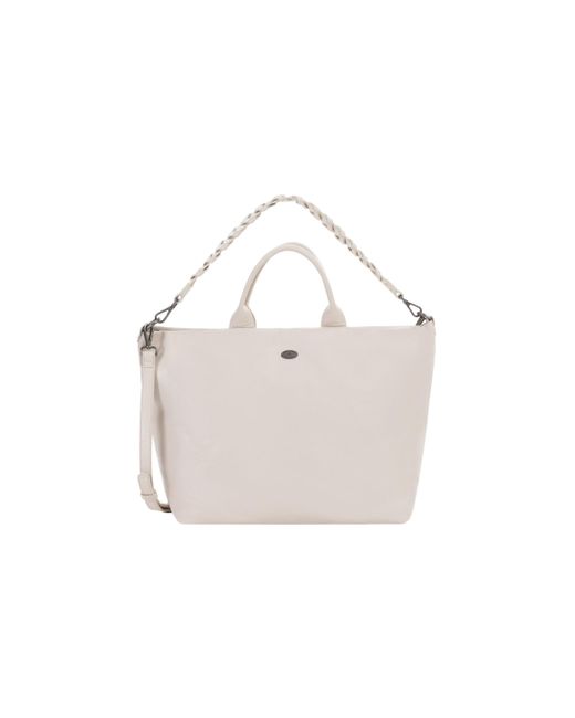 Dreimaster Leren Shopper Dames Wolwit in het White