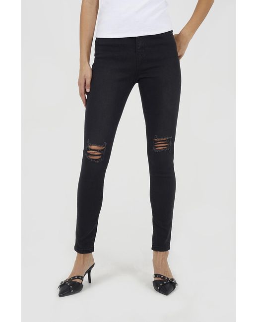 Brave Soul Blue Ripped Skinny Jeans Cotton