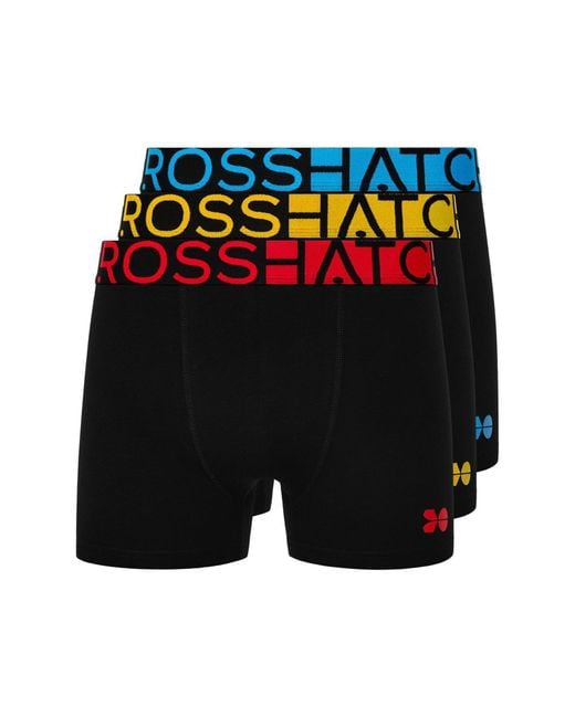 Crosshatch Blue Duron Boxer Shorts 3Pk for men