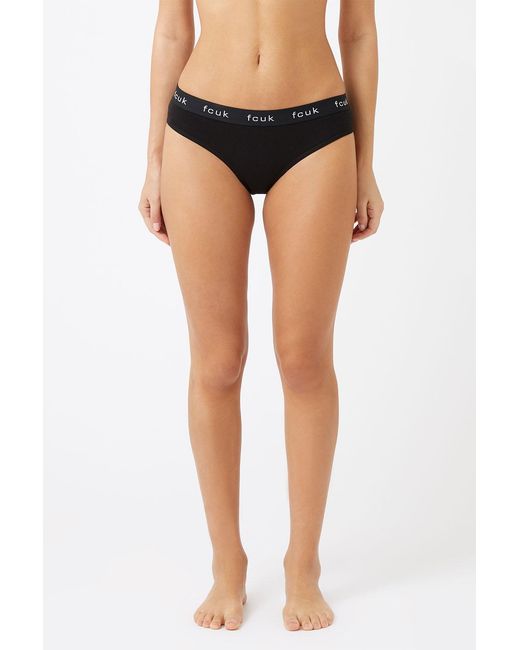French Connection Black 7 Pack Cotton Fcuk Ladies Briefs