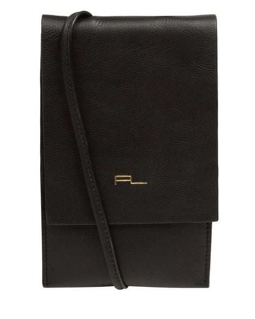 Pure Luxuries Black 'Rina' Nappa Leather Cross Body Phone Bag