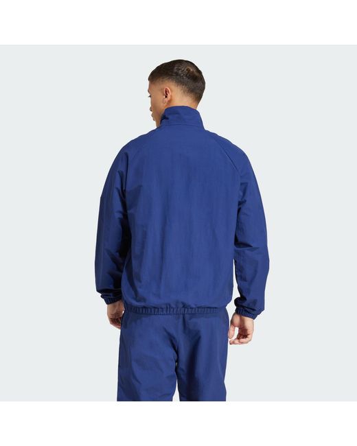 Adidas Blue Essential Small Logo Windbreaker for men
