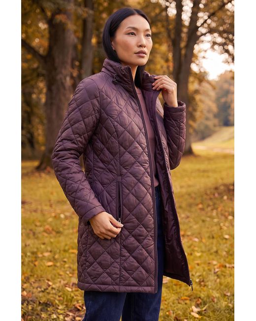 Roman Purple Two Tone Diamond Quilted Coat