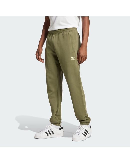 Adidas Originals Green Trefoil Essentials Pants for men