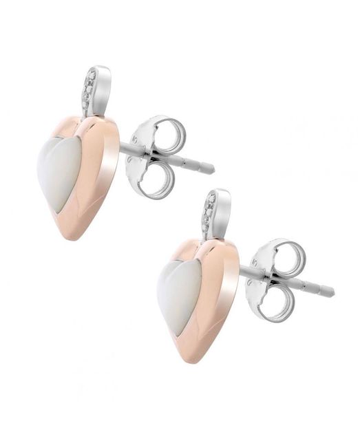 Orphelia White 'Debby' 925 Sterling Stud Earrings