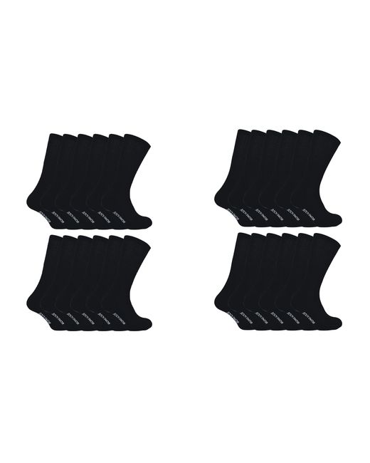 Sock Snob Black 24 Pairs Bamboo Cotton Sports Socks for men