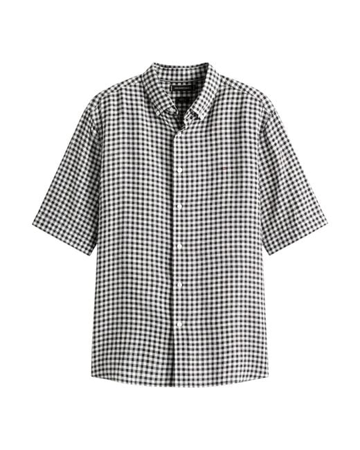 Tommy Hilfiger Gray Oxford Shirts Gingham Checked Regular Short Sleeve Cotton for men