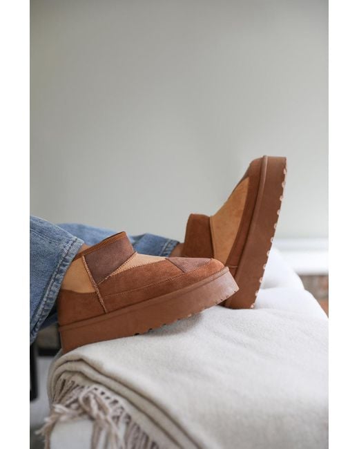 Where's That From White Mango Flatform Faux Fur Ankle Boots