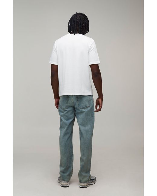 BoohooMAN White Tall Essential Regular Waffle T-Shirt for men