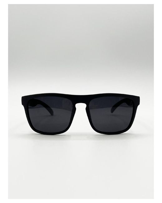 SVNX Black Matte Wayfarer Sunglasses for men